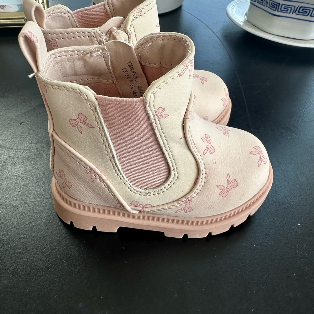 Pink Butterfly Kids Boots